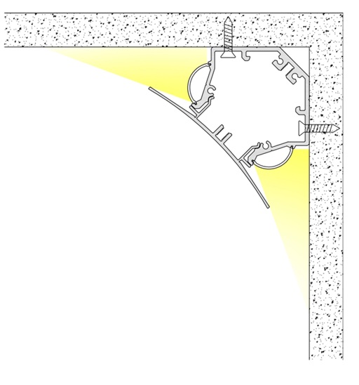 Perfil corniche dim luz